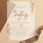 Invitations En Vélin Pampas Grass Terme Calligraphie Exotique Mariage
