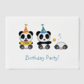 Invitations En Vélin Pandas mignon fête d'anniversaire Insertion (Recto)