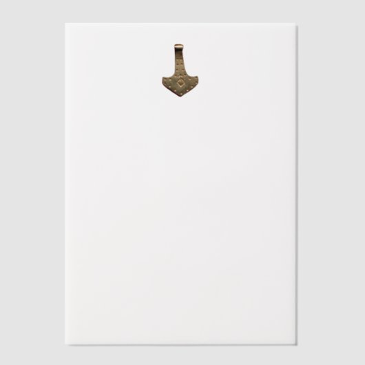 Invitations En Vélin Papiers en vellum Gold Thor Hammer (Recto)