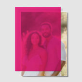 Invitations En Vélin Papiers en velours fuchsia rose chaud (Décalage (Couple))