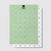 Invitations En Vélin Papiers en velours vert crâne noir (Décalage (Invitation))