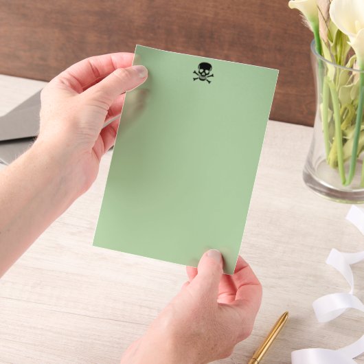 Invitations En Vélin Papiers en velours vert crâne noir (Ordinateur de poche)