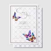 Invitations En Vélin Papillon bleu violet orange enregistrer la date (Décalage (Invitation))