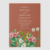 Invitations En Vélin Périwinkle Burnt Orange Terracotta Mariage (Recto)