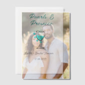 Invitations En Vélin Perles et prosecco enterrement de vie de jeune fil (Décalage (Couple))