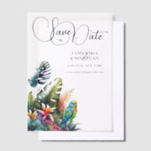 Invitations En Vélin Perroquet tropical fleurs de jungle luxuriantes (Compenser)