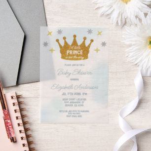 Invitations En Vélin Petit Prince Garçon Baby Shower