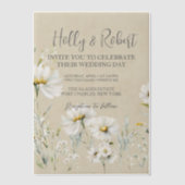 Invitations En Vélin Photo Mariage Daisy Code QR (Recto)