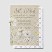 Invitations En Vélin Photo Mariage Daisy Code QR (Décalage (Invitation))