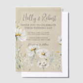 Invitations En Vélin Photo Mariage Daisy Code QR (Compenser)
