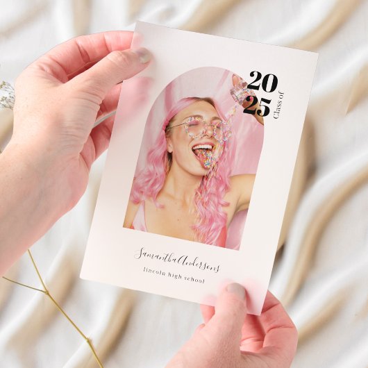 Invitations En Vélin Photo minimale moderne de l'archétype diplômé