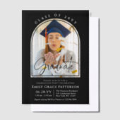 Invitations En Vélin Photo Modern Arch Graduate Script Graduate Party (Compenser)