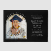 Invitations En Vélin Photo Modern Arch Graduate Script Graduate Party (Recto)