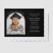 Invitations En Vélin Photo Modern Arch Graduate Script Graduate Party (Décalage (Invitation))