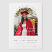 Invitations En Vélin Photo Modern Arch Graduate Script Graduate Party (Recto)