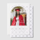 Invitations En Vélin Photo Modern Arch Graduate Script Graduate Party (Décalage (Invitation))