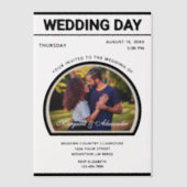 Invitations En Vélin Photo moderne élégante Simple Mariage noir blanc (Recto)