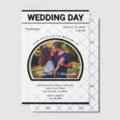 Invitations En Vélin Photo moderne élégante Simple Mariage noir blanc (Décalage (Invitation))