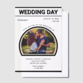 Invitations En Vélin Photo moderne élégante Simple Mariage noir blanc (Compenser)