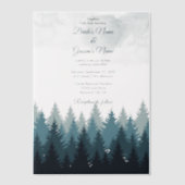 Invitations En Vélin Pine Arbre Aquarelle Forêt Mariage rustique (Recto)