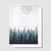 Invitations En Vélin Pine Arbre Aquarelle Forêt Mariage rustique (Compenser)