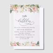 Invitations En Vélin Pink Flowers, White Flowers, Boho, Birthday (Compenser)