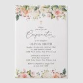 Invitations En Vélin Pink Flowers, White Flowers, Floral Confirmation (Recto)