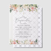 Invitations En Vélin Pink Flowers, White Flowers, Floral Confirmation (Décalage (Invitation))