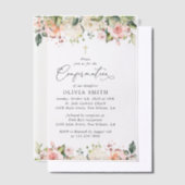 Invitations En Vélin Pink Flowers, White Flowers, Floral Confirmation (Compenser)