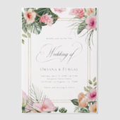 Invitations En Vélin Pink Gold Tropical Beach Destination Wedding (Recto)