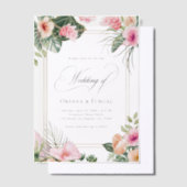 Invitations En Vélin Pink Gold Tropical Beach Destination Wedding (Compenser)
