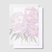 Invitations En Vélin Pink Peony Green Leaves Overlay (Compenser)