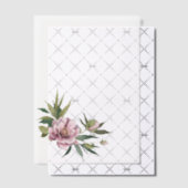 Invitations En Vélin Pink Peony Green Leaves Overlay (Décalage (Invitation))