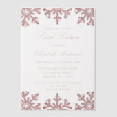 Invitations En Vélin Pink Rose Gold Snowflake Winter Sweet 16 (Recto)