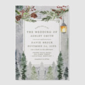 Invitations En Vélin Pins d'hiver rustique Mariage de lanterne botaniqu (Recto)