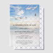 Invitations En Vélin Plage Océan Nature Célébration de la vie funéraire (Décalage (Invitation))