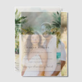 Invitations En Vélin Plage tropicale aquarelle Palm Tree Anniversaire (Décalage (Couple))