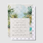 Invitations En Vélin Plage tropicale aquarelle Palm Tree Anniversaire (Décalage (Invitation))