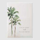Invitations En Vélin Plage tropicale Palm Trees Mariage aquarelle (Recto)