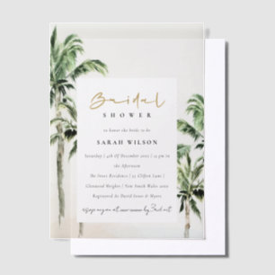 Invitations En Vélin Plage tropicale palmiers aquarelle Baby Shower