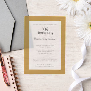 Invitations En Vélin Police classique de l'anniversaire du mariage avec