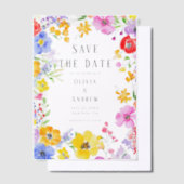 Invitations En Vélin Printemps Fleurs d'aquarelle mariage Enregistrer l (Compenser)