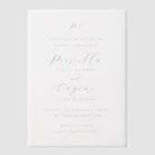 Invitations En Vélin Priscilla Mariage classique Enregistrer la date (Recto)