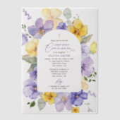 Invitations En Vélin Purple Flowers, Yellow Flowers, First Communion (Recto)