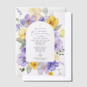Invitations En Vélin Purple Flowers, Yellow Flowers, First Communion (Compenser)