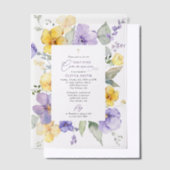 Invitations En Vélin Purple Flowers, Yellow Flowers, First Communion (Compenser)