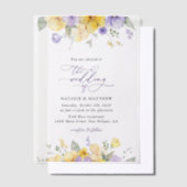 Invitations En Vélin Purple Flowers, Yellow Flowers, Greenery, Wedding (Compenser)