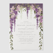 Invitations En Vélin Purple Wisteria Fleurs verdure Mariage moderne (Recto)