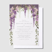 Invitations En Vélin Purple Wisteria Fleurs verdure Mariage moderne (Compenser)