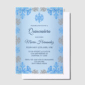Invitations En Vélin Quinceañera 15e anniversaire Glacée Blue Snowflake (Compenser)